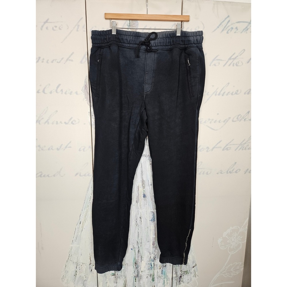 Cotton Citizen Bronx Jogger Vintage Black Mens XXL Made in USA Ankle Zip‎ Pants